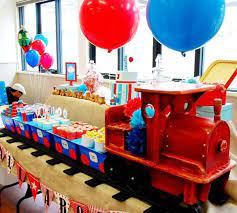 Train birthday party dessert table. Train Boy Themed Birthday Party Planning Ideas Decorations Train Party Trains Birthday Party Birthday Party Planning