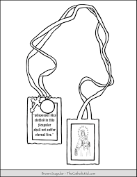 Brown Scapular Coloring Page Coloring Pages Scapular Catholic Coloring
