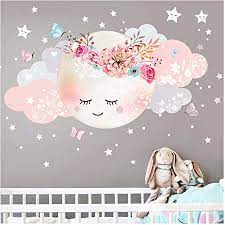 Wählen sie die abteilung aus, in der sie suchen möchten. Little Deco Wandsticker Kinderzimmer Madchen Mond Wolken I Xl 127 X 63 Cm Bxh I Wandtattoo Babyzimmer Selbstklebend Wandaufkleber Sterne Blumen Kinder Dl243 Amazon De Baumarkt