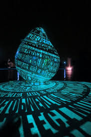 Steel Sculptures Project Words Through Colored Lights Light Art Light Art Installation Sculpture Projects