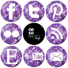 They are frequently displayed prominently in sidebars and headers in order to promote such things as rss feeds, facebook fan pages and twitter profiles. Purple Glitter Social Media Buttons Package For Blog Or Website Social Media Buttons Social Media Icons Social Media