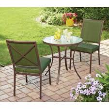 Mainstays Crossman 3 Piece Outdoor Bistro Set Green Seats 2 Walmart Com Outdoor Bistro Set Patio Furniture Table Bistro Set