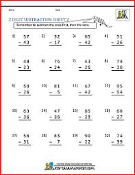 Using these sheets will help your child to 2 Digit Subtraction Worksheets