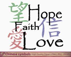 Hope Faith Love Svg Png Chinese Symbols Clipart Printable Etsy Chinese Symbols Love Symbols Hope Symbol