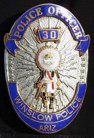 Us State Of Arizona City Of Winslow Police Department Badge Fire Badge Police Badge Police Patches