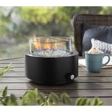 With walmart's selection of gas fire pits, staying warm and spending quality time with friends and family outdoors has never been more fun, easy and safe. Better Homes Garden S Tremont Round Gas Burning Tabletop Fire Pit Walmart Com Walmart Com