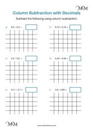 how to subtract decimal numbers maths with mum