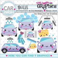 Car Wash Clipart Car Wash Graphic Commercial Use Chore Etsy Clip Art Planner Accessories Kawaii Clipart