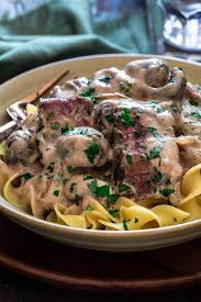 Slices of tenderloin steak, onions and cremini mushrooms coated with a flavorful creamy sauce. Classic Beef Stroganoff Olivia S Cuisine