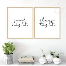 Safari nursery prints, nursery decor, animal prints, set of 4, nursery wall art, boho nursery. Good Night Sleep Tight Printable Wall Art Set Of 2 Above Bed Etsy In 2021 Good Night Sleep Tight Wall Printables Printable Wall Art