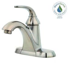 Pfister Pasadena 4 In Centerset Single Handle Bathroom Faucet In Brushed Nickel Lf 042 Pdkk Single Handle Bathroom Faucet Bathroom Faucets Bathroom Sink Faucets