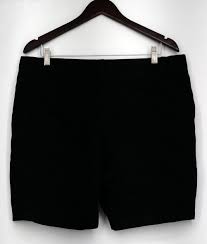 Merona Shorts Sz 14 Zip Front Casual Shorts W Pockets Black Womens