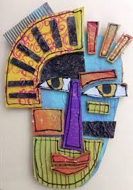 Recycled Assemblage Layered Cardboard Art Cardboard Art Art Lessons Assemblage Art