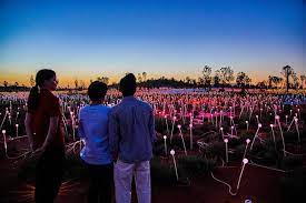 Choose from sunrise, sunset or express camel rides against the backdrop of ayers rock (uluru) and kata. Uluru Ayers Rock Field Of Light Sunrise Tour 2021