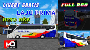 Kualitas skin yang baik dapat memberikan visual bus bagus untuk livery kalian. Livery Laju Prima Jb3 Bussid Untuk Mod Jb3 Shd Hino Rk Md Creation Youtube