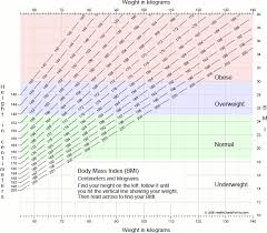 Chart Of Body Mass Index Bmi For Adults