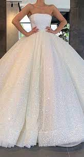 Glitter Strapless Ball Gown Wedding Dresses Sparkly Bridal Gown Ow673 Ball Gowns Wedding Ball Gown Wedding Dress Sparkly Wedding Dress