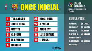 Celta vigo live score (and video online live stream*), team roster with season schedule and results. Line Ups Of The Celta Fc Barcelona Of Laliga 2019 20