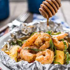 Honey Garlic Shrimp Foil Packets Recipe Honey Recipes Honey Shrimp Recipes