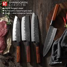 Hand crafted knives, knife sets, blade blanks and materials as well as forging and blacksmith tools and cast iron products. Kitchen Knife Japanese Style 1 4 Set Chef Santoku Knife Hand Forged 5cr15 Stainless Steel Rosewood Octagonal Handle Meat Cleave Kitchen Knives Aliexpress
