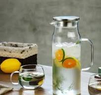 * 50.72*-Resistant High Borosilicate Glass Pitcher with Stainless Steel Lid  - * Iced Tea, Cold Drinks & Juice - * Cold Beverage Maker, Cold Drink  Container | Modern Pitcher Design | Durable Glass ...
