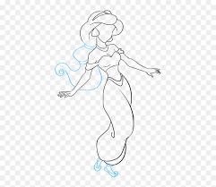 Draw a pair of curved lines at the base of the neck, forming a ring around the hair. Migliore 39 Aladdin And Jasmine Drawing Easy Ariah Koch