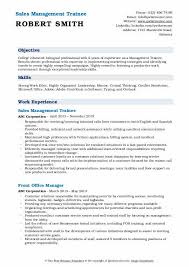 As a sales and operations management trainee in our. Management Trainee Resume Samples Qwikresume