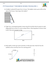 Pythagoras Theorem Questions Word Problems 1 Word Problem Worksheets Word Problems Pythagorean Theorem
