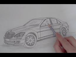 How To Draw A Mercedes S Class W221 Car Step By Step Drawing Tutorial Mercedes S Class Mercedes Step By Step Drawing