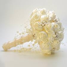 Maybe you would like to learn more about one of these? Ribbon Flower Pearls Beaded Bridal Bouquet Bridesmaid Wedding Bouque