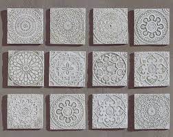 White Outdoor Wall Art Ceramic Tiles For Terrace Walls Garden Decor Hand Painted Tiles Garden Art Textured Tiles Ceramic Tiles 30cm Beige In 2021 Outdoor Wall Art Ceramic Wall Decor Ceramic Tile