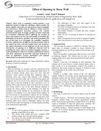 Stuff her inside an armoire and call it a day. Pdf Effect Of Opening In Shear Wall Innovative Research Publications Academia Edu