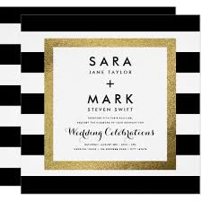 Black And White Striped Road Sign Black White Stripes With Gold Foil Wedding Invitation Zazzle Com Invitaciones Formales Invitaciones De Boda
