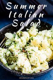 Italian Cauliflower Salad Easy Salad For Summer Barbecues Or A Perfect Side Dish For Really Any Meal Thi Cauliflower Salad Appetizer Recipes Fresh Side Dish