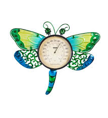 Fits most décor whether industrial, country, rustic farmhouse, vintage retro, etc. Dragonfly Glass And Metal Outdoor Wall Thermometer Spring Season Myevergreen