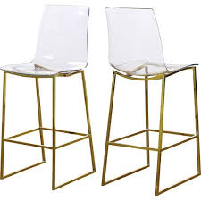 Cayden 27 5 Bar Stool Allmodern Acrylic Bar Stools Lucite Bar Stools Gold Bar Stools