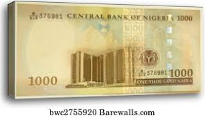 The currency code is ngn and currency symbol is ₦. The Naira Is The Currency Of Nigeria 1000 Naira Canvas Print Barewalls Posters Prints Bwc2755921