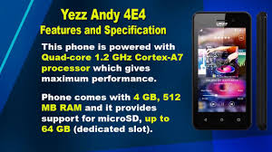 Specification of Yezz Andy 4E4 ...