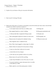 What do forensic scientists do? Forensic Science Chapter 1 Worksheet