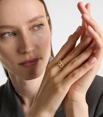 Anello Gradual Pavé Link in oro 18kt con diamanti in Oro