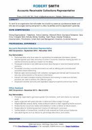collections representative resume