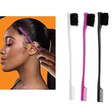 Professional 100% edge boar fixer control brush double sided comb hair gel uk **. 3 Colors Double Sided Edge Control Brush Hair Gel Smooth Comb Comb Gentle Natural Brush Smooth Hair N1z5 Combs Aliexpress