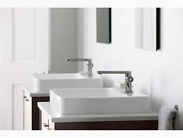 Countertop installation ensures this sink will stand out in your bathroom as a striking focal point. Vox Rectangle Vessel Sink With Single Faucet Hole K 2660 1 Kohler Kohler