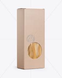 Kraft Box With Pasta Mockup Half Side View In Box Mockups On Yellow Images Object Mockups Kraft Boxes Mockup Free Psd Psd Template Free