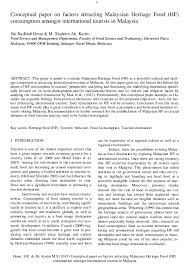(2018) archaeology, culture, and history: Pdf Safeguarding Malaysian Heritage Food Mhf The Impact Of Malaysian Food Culture And Tourists Food Culture Involvement On Intentional Loyalty Siti Radhiah Academia Edu