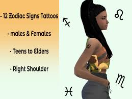 Los mods de rasgos para los sims 4 son básicamente el escaparate de tu personaje sim. Razbies Zodiac Signs Tattoos