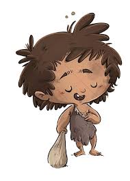 Boy Dressed As A Caveman Prehistory Stone Age Man Aged Clothing