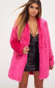 Fuchsia Faux Fur Coat Coats Jackets Prettylittlething Il