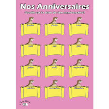 French Birthday Chart A3 Nos Anniversaires