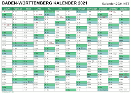 Kalender sind sonst leer und für den einfachen druck ausgelegt. Kalender 2021 Baden Wurttemberg